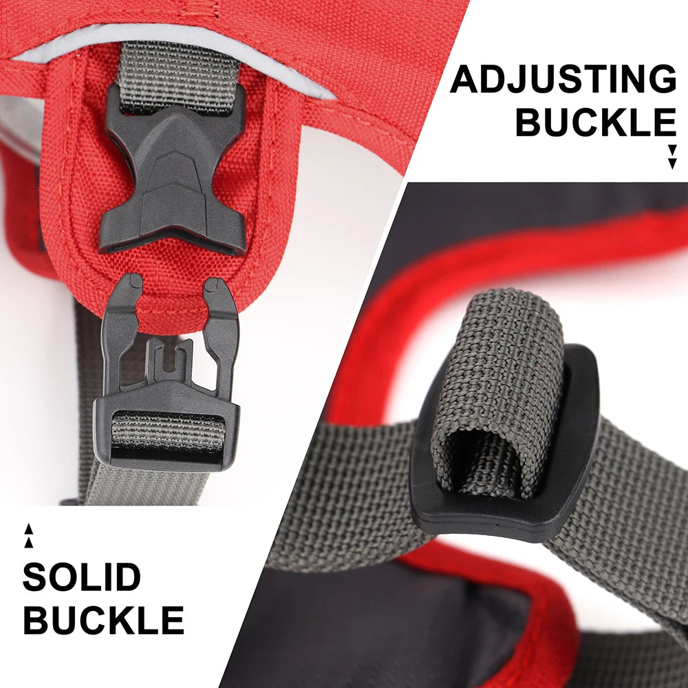 Close-up of the buckles, demonstrating their solid build and adjustable nature